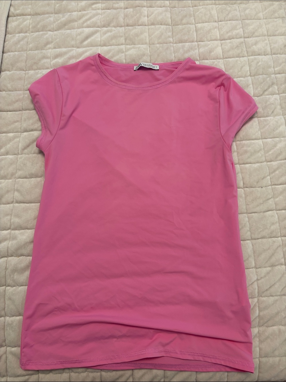 Zara Pink Crewneck Short Sleeve Tee
